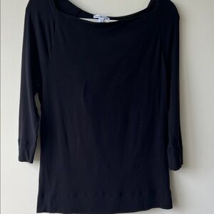 James Perse Black Long Sleeve Top with hood
